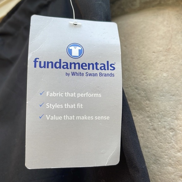 Fundamentals by White Swan Black Drawstring Pull On Scrub Pants Small New - Picture 9 of 10